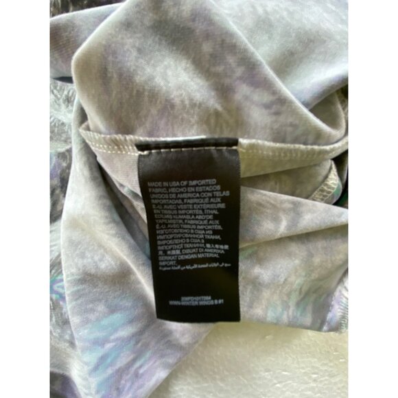 Bebe Midi Skirt Abstract Pattern Medium Bodycon Sexy Stretch Grey Turquoise Cute - Picture 8 of 8